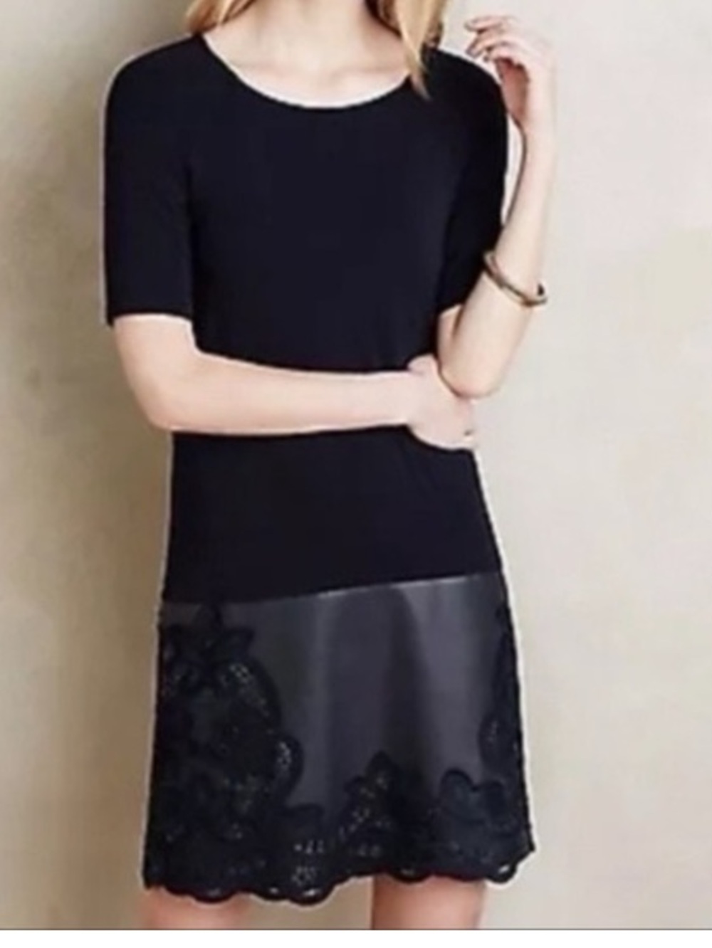Bailey 44 Black Dress with Faux Leather